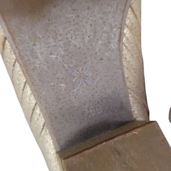 BCBGeneration Shoes Women 7.5 Mule Slip On Clog Leather Metallic Lori Block Heel - Picture 15 of 15